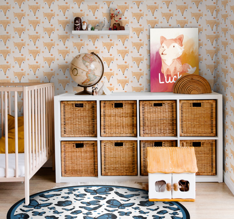 Ročno poslikana lisica Barvito ozadje za otroško sobo - TenStickers