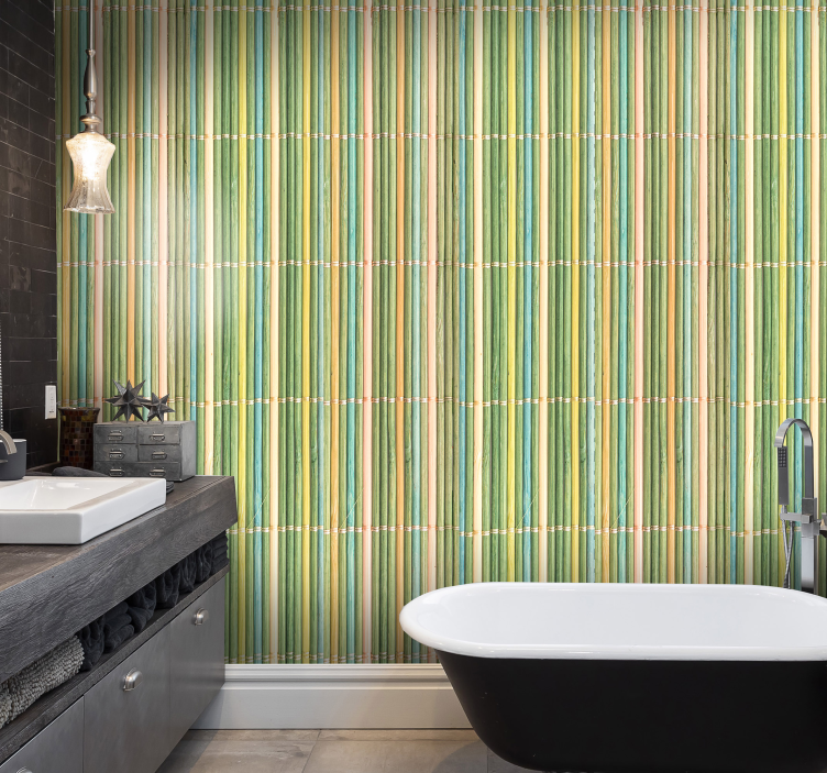 Lesena tekstura tapeta tanek bambus - TenStickers