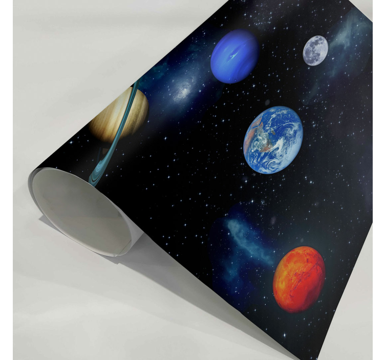 Kozmos vesolje planeti tapeta z zvezdami - TenStickers