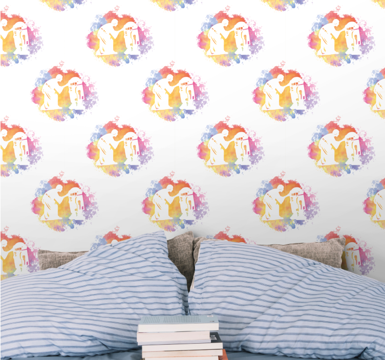 Abstraktna silhueta para umetniško tapeta - TenStickers