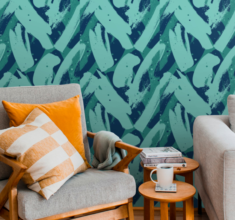 Abstraktni vzorec poteze s čopičem abstraktno tapeta - TenStickers