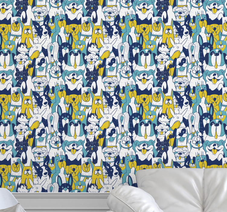 Animirana pasja sestava živali ozadje - TenStickers