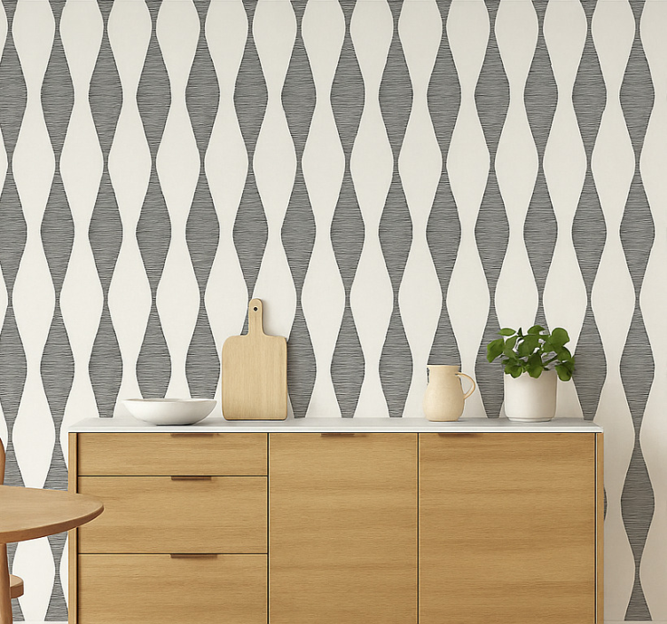 Bež motiv rabaul ikaat Tapete za kuhinjo - TenStickers