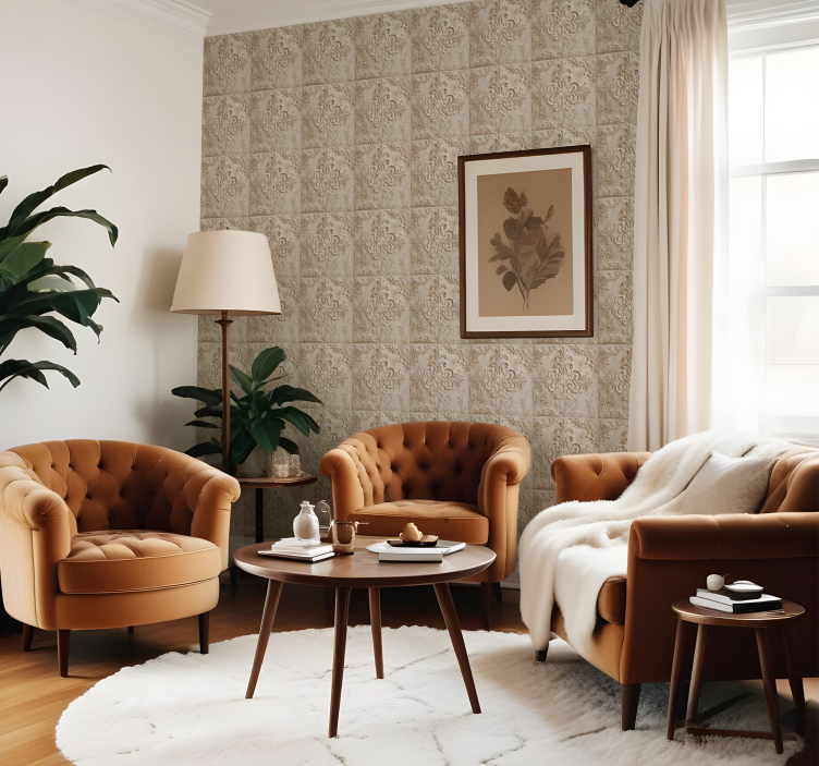 Bež ploščice baročni tapeta - TenStickers