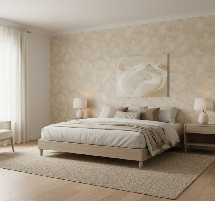 Chic tan abstract fan tapeta z listi - TenStickers