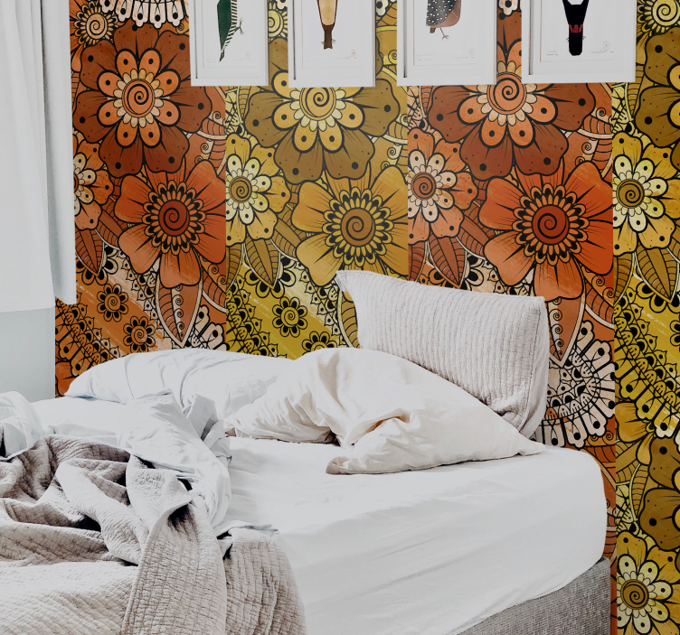 Colorful floral patterns tapeta z motivom vrtnice - TenStickers