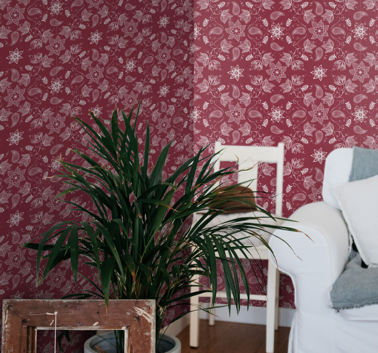 Lepo cvetje okrasnih tapeta paisley - TenStickers