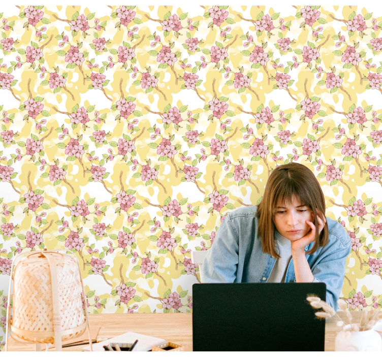 Cvetlična kaskada tapeta z motivom vrtnice - TenStickers