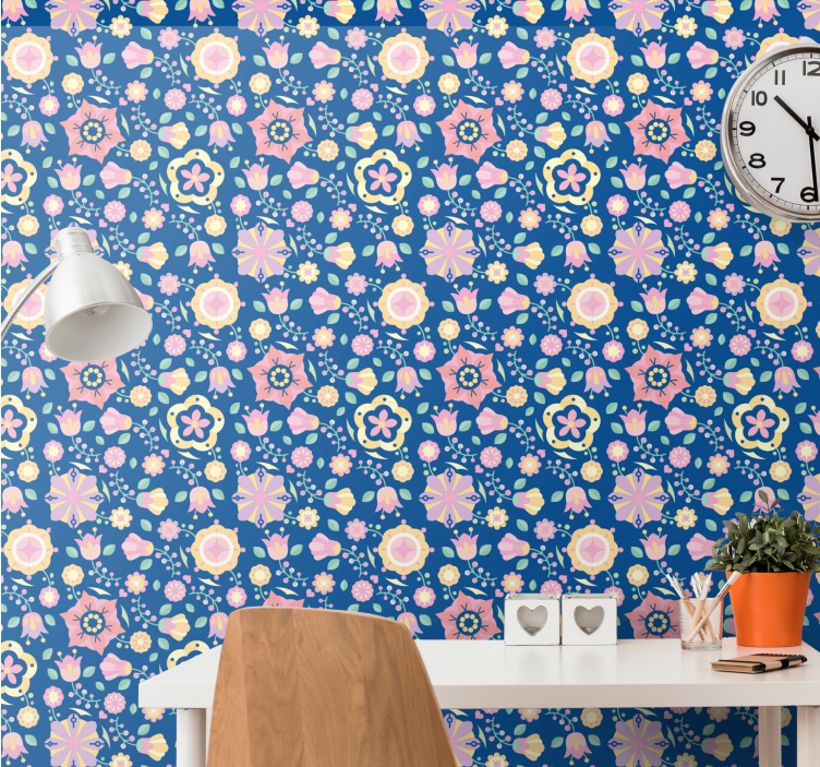 Cvetlična kompozicija cvetov tapeta z motivom vrtnice - TenStickers