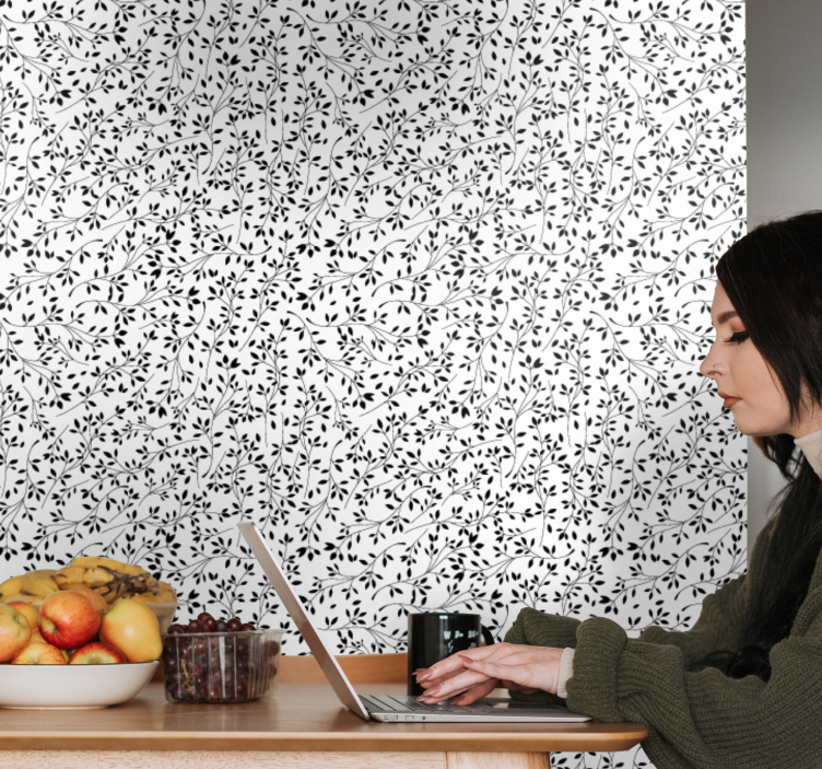 Cvetlična zapletenost tapeta z motivom vrtnice - TenStickers