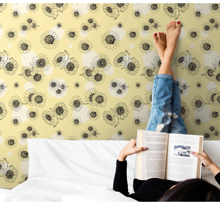 Cvetlični vzorci tapeta z motivom vrtnice - TenStickers