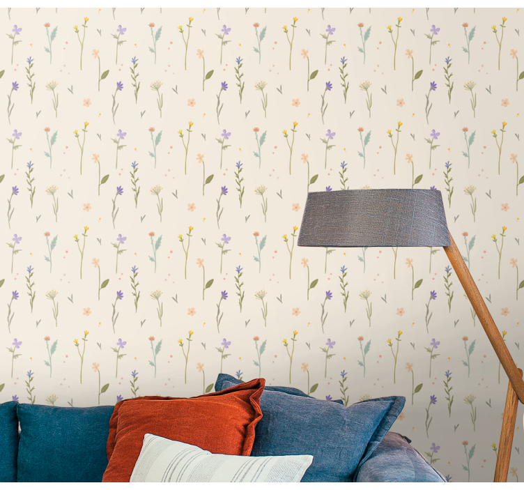 Eleganca divjega cvetja tapeta z motivom vrtnice - TenStickers