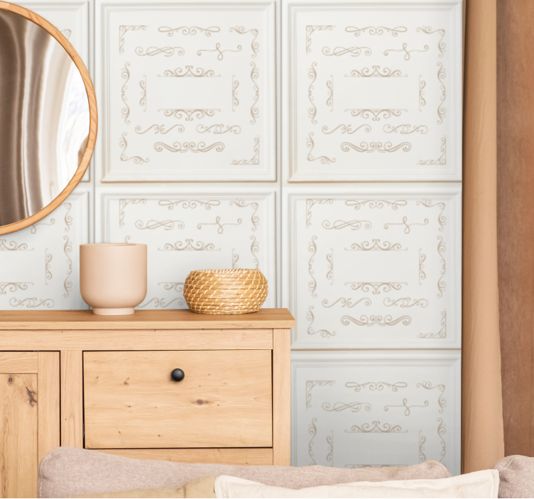 Eleganten okrašen dizajn tapeta z vzorcem ploščic - TenStickers