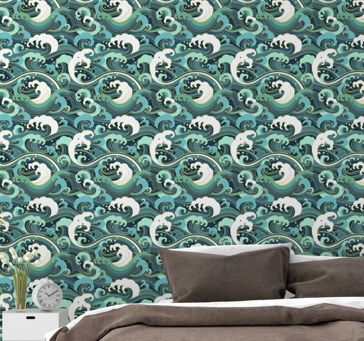 Elegantni morski valovi tapeta narave - TenStickers