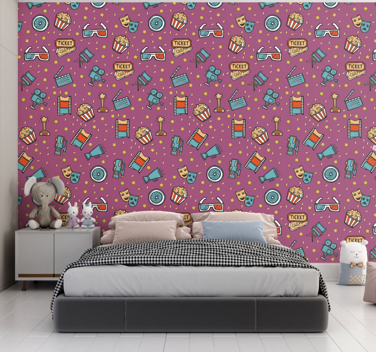 Filmska noč - dekliška otroška tapeta - TenStickers