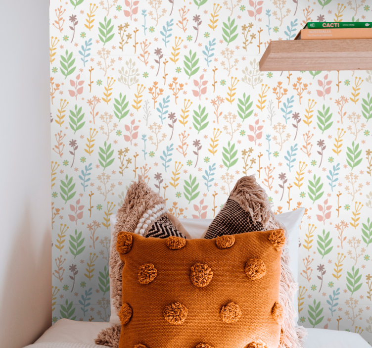 Floral greenery accents tapeta z motivom vrtnice - TenStickers