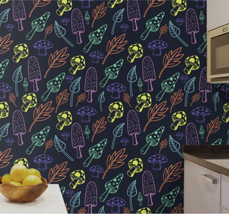 Funky gozdni vzorec tapeta narave - TenStickers