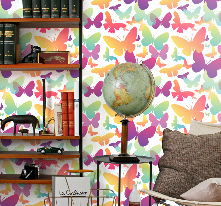 Gradient tapeta metuljev - TenStickers