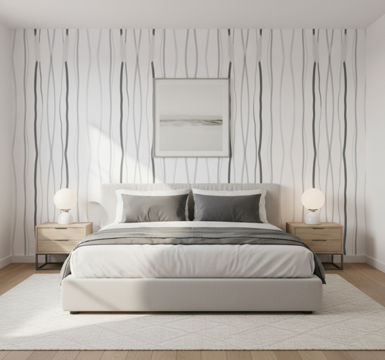 Grey graceful stripes tapete z unikatnim vzorcem - TenStickers