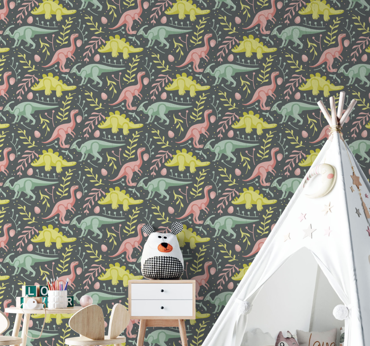 Igra risanke dinozavri tapeta s sliko dinozavra - TenStickers