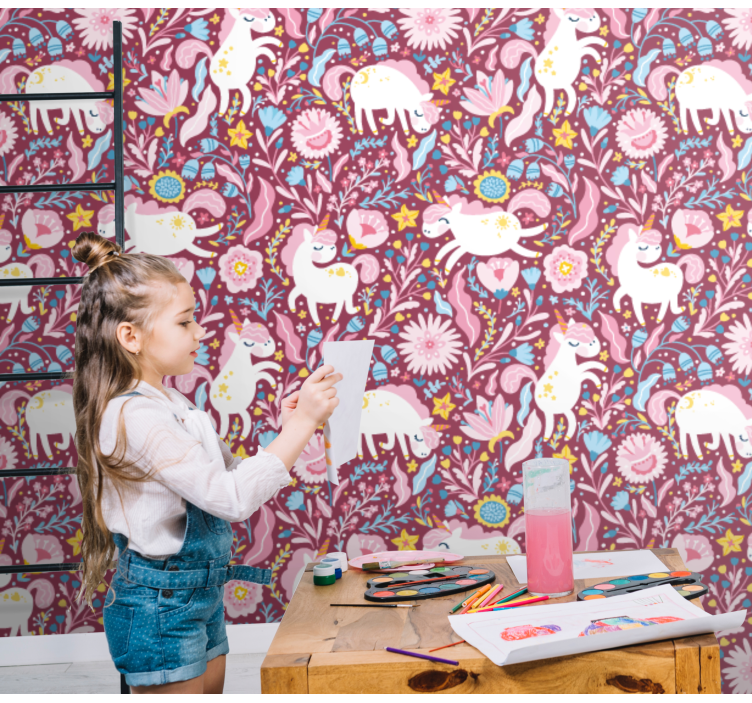 Igriv motiv alpake tapeta z živalmi - TenStickers