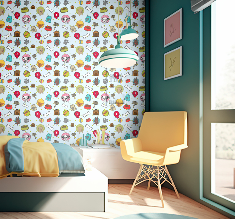 Igrivi motivi kužkov Tapete s psi - TenStickers