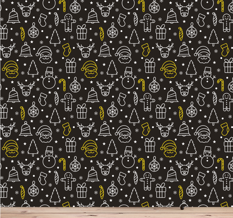 Ikone praznične sezone božično ozadje za tapete - TenStickers