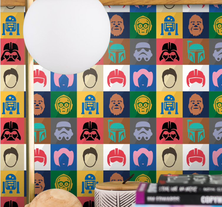 Ikonična mreža znakov umetniško tapeta - TenStickers