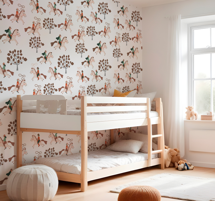 Jahanje v gozdu tapeta konj - TenStickers