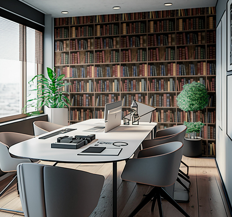 Knjižnične knjigeKnjige v knjižnici Pisarniški tapeti - TenStickers