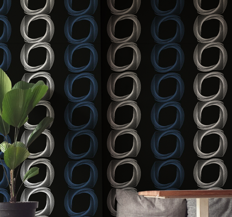 Krožni vzorci abstraktno tapeta - TenStickers