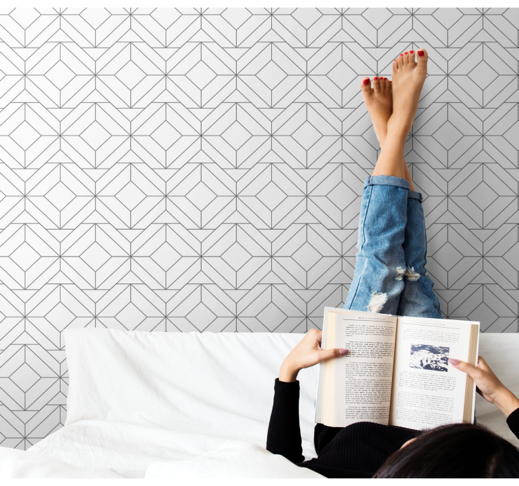 Kubični vzorec geometrijski zidni papir - TenStickers