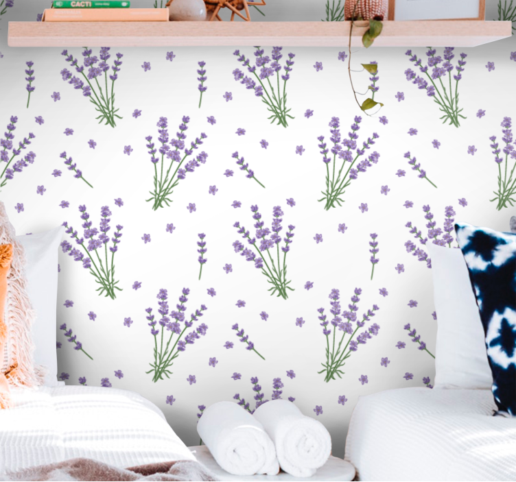Lavender floral garden tapeta z motivom vrtnice - TenStickers