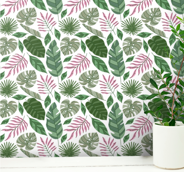 Leafy botanical patterns tapeta narave - TenStickers