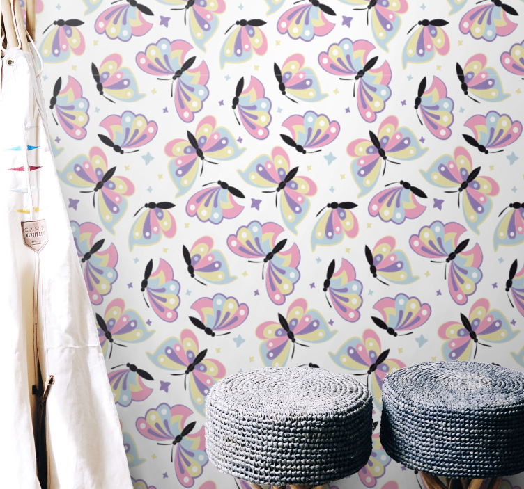 Letečih pisanih kril metuljev ozadje - TenStickers