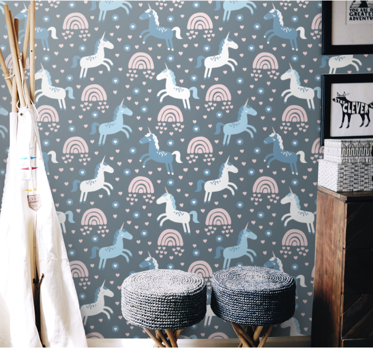 Mavrični motiv žirafe tapeta z živalmi - TenStickers