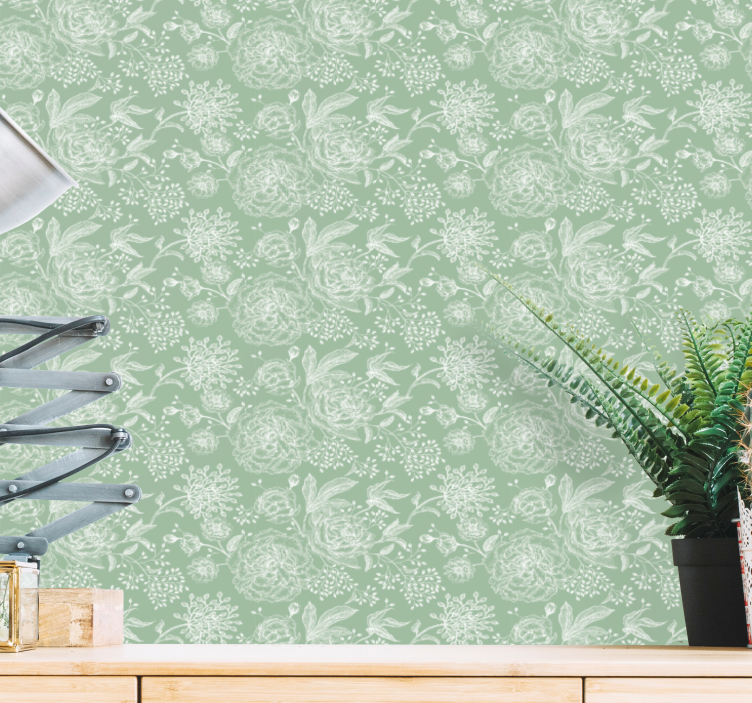 Mehka cvetlična eleganca tapeta z motivom vrtnice - TenStickers