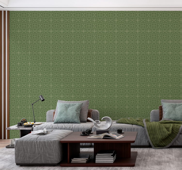 Minimalistični vzorec damasta baročni tapeta - TenStickers