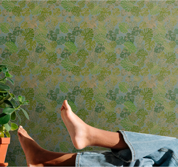 Motiv zelene monstere tapeta z listi - TenStickers