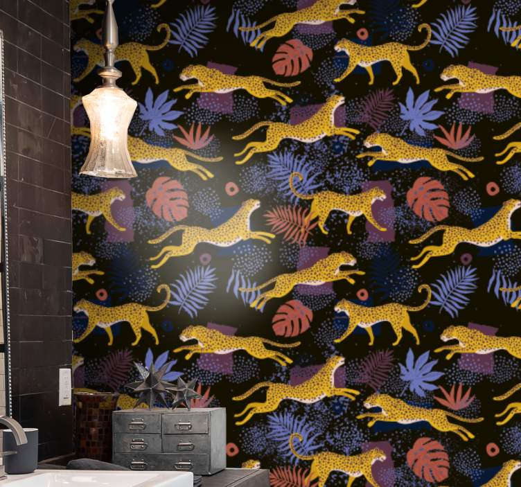 Mozaik favne džungle tapeta z živalmi - TenStickers