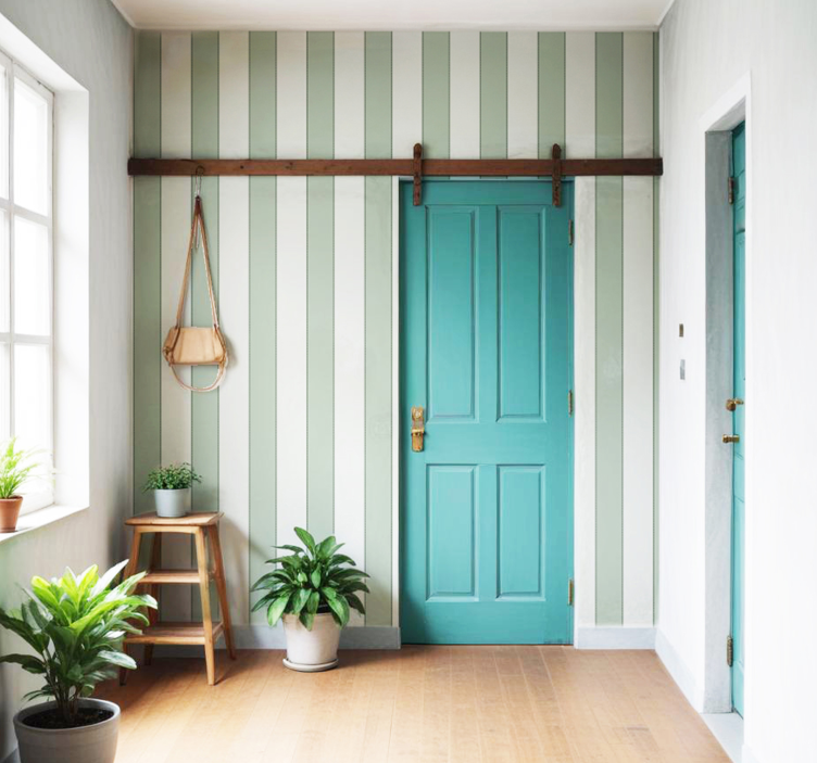 Navpične sive črte Hodnikovski tapeti - TenStickers