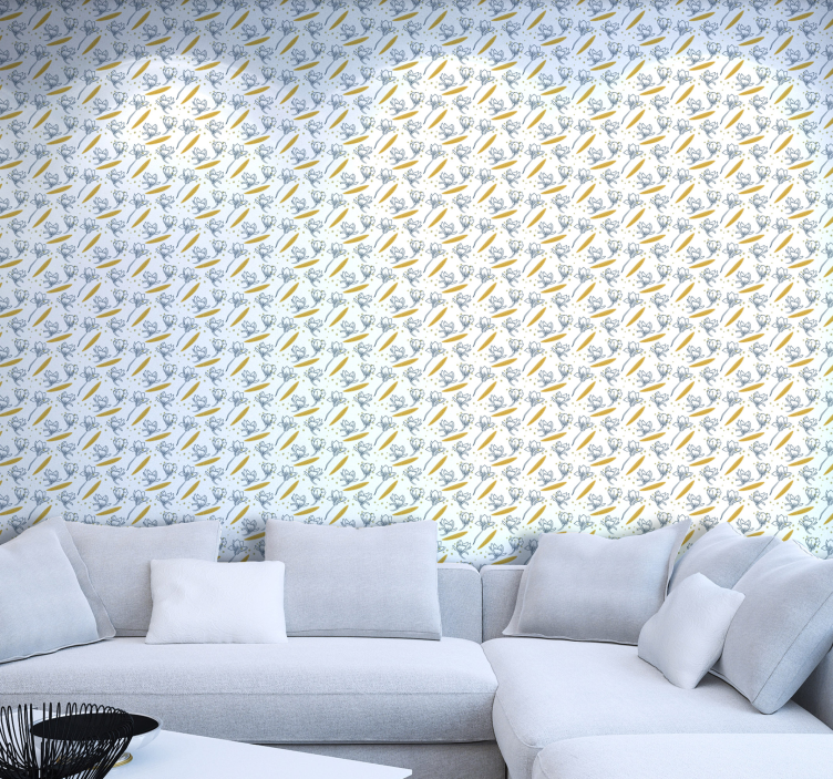 Nežno cvetje tapeta cvetja - TenStickers