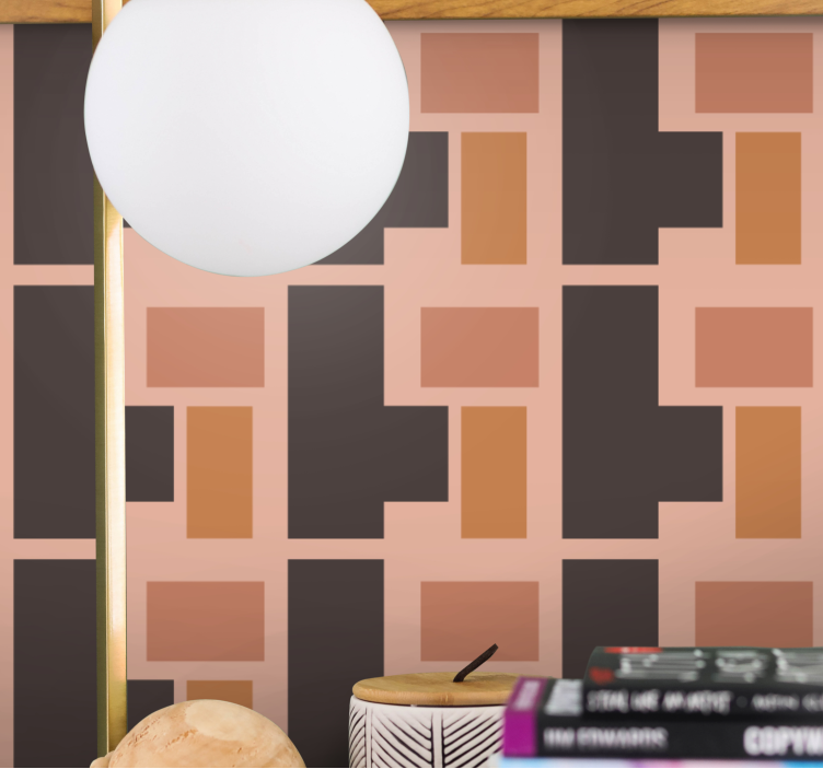 Oblikovanje geometrijskih blokov geometrijski zidni papir - TenStickers