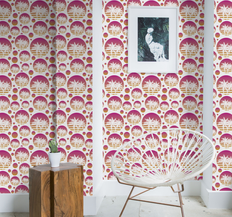 Retro dizajn dlani Drugo vintage tapeta - TenStickers