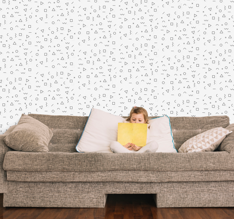 Oblikovanje minimalističnih oblik geometrijski zidni papir - TenStickers
