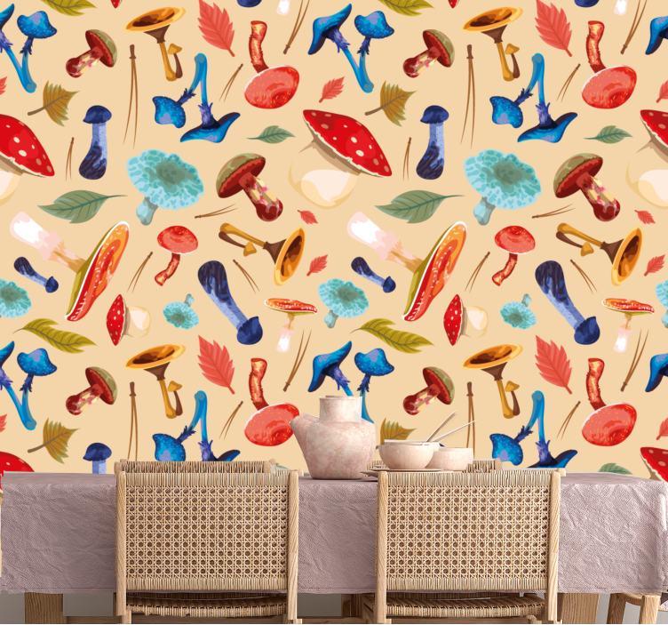 Očarljive rastline umetniško tapeta - TenStickers