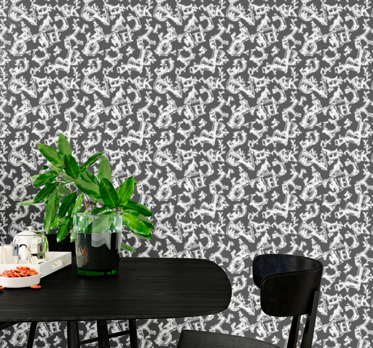 Okrašeno sidro ponavlja Tapete z ornamentnimi motivi - TenStickers