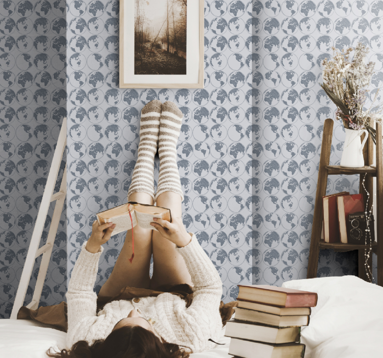 Tapeta zemljevid sveta skica vintage tapeta - TenStickers