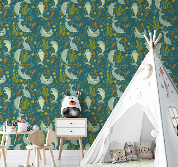 Podvodna favna tapeta z živalmi - TenStickers