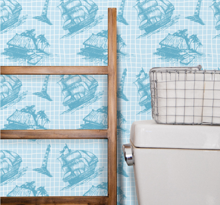 Pomorske skice umetniško tapeta - TenStickers